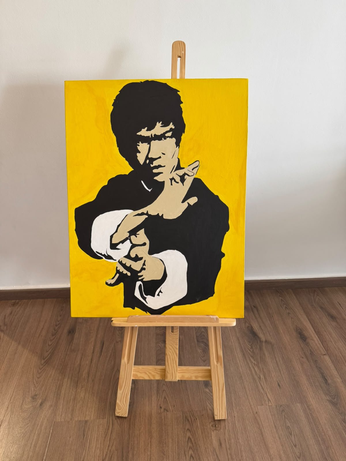 Tableau d'Art Bruce Lee Peint à la Main - Déco Murale Unique